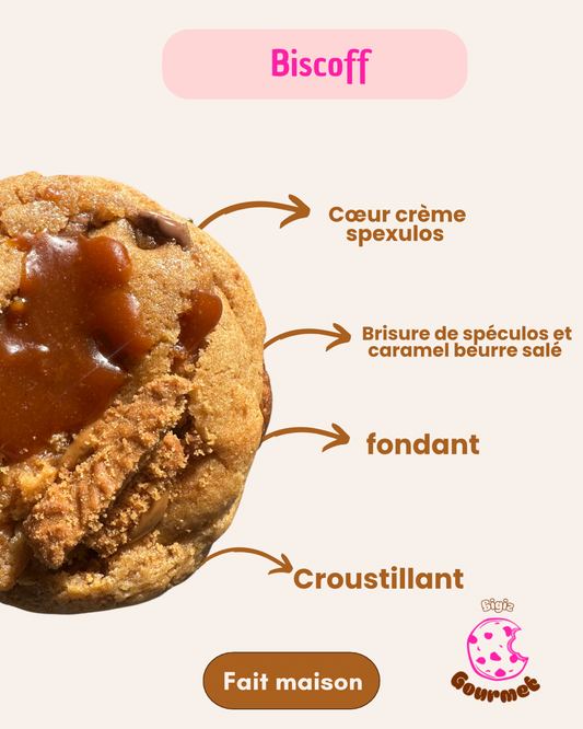 Cookie spéculos cœur coulant caramel beurre salé