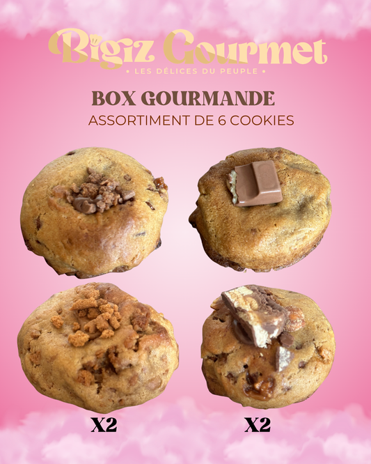 Box Cookies Gourmande - Decouverte Assortiment de 6 Cookies (90/100g)